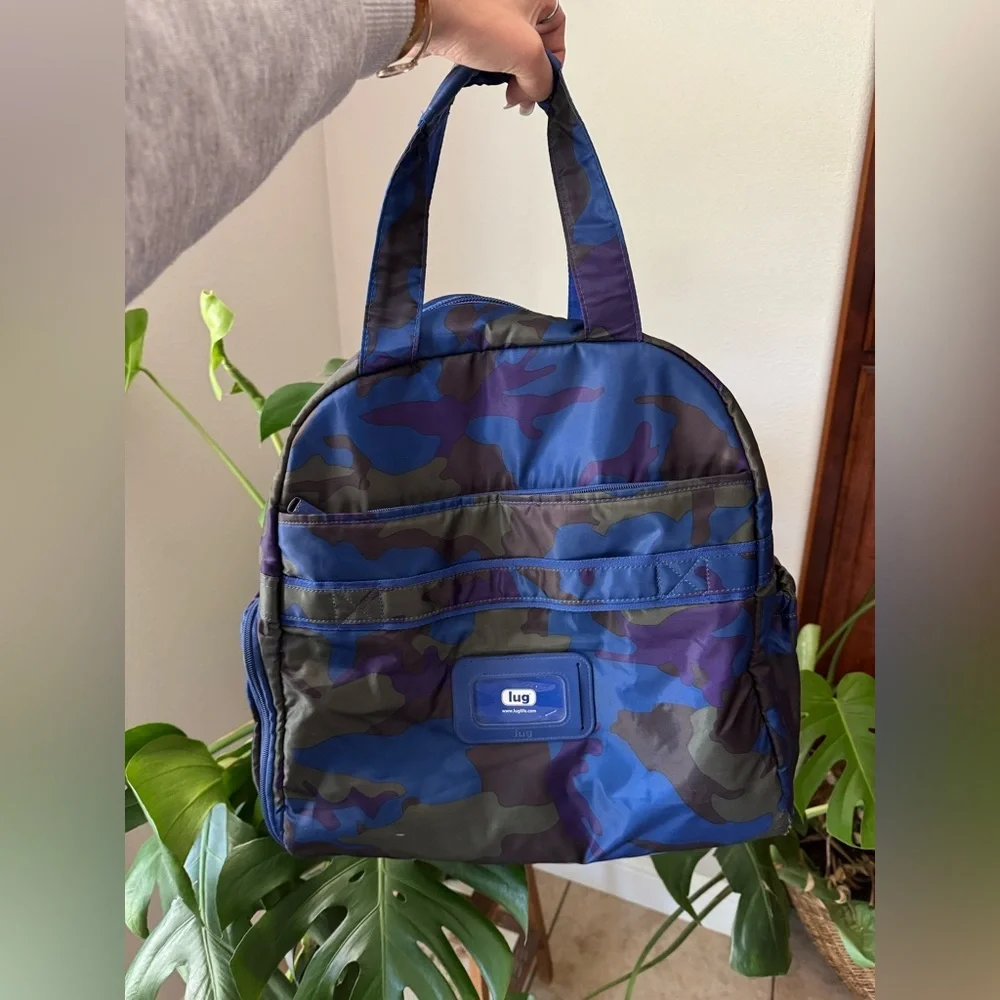 Lug Camouflage Blue and Green Backpack weekender‎ travel bag